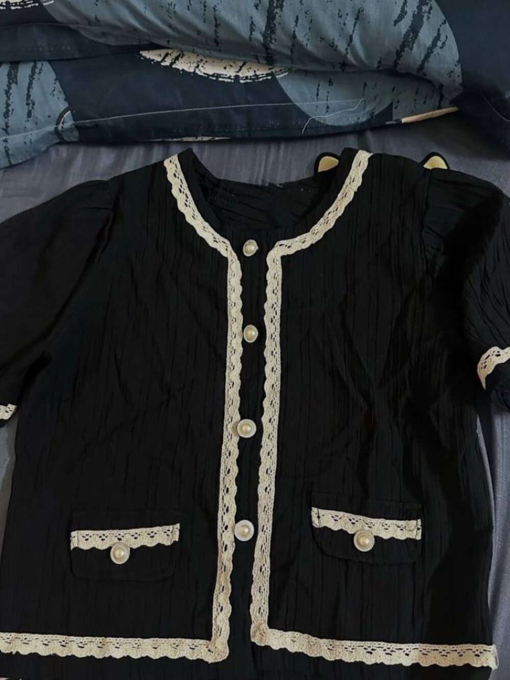 Black Lace Trim Top
